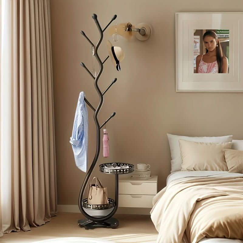 Black Iron Tree Coat Rack Stand, Branch Design
