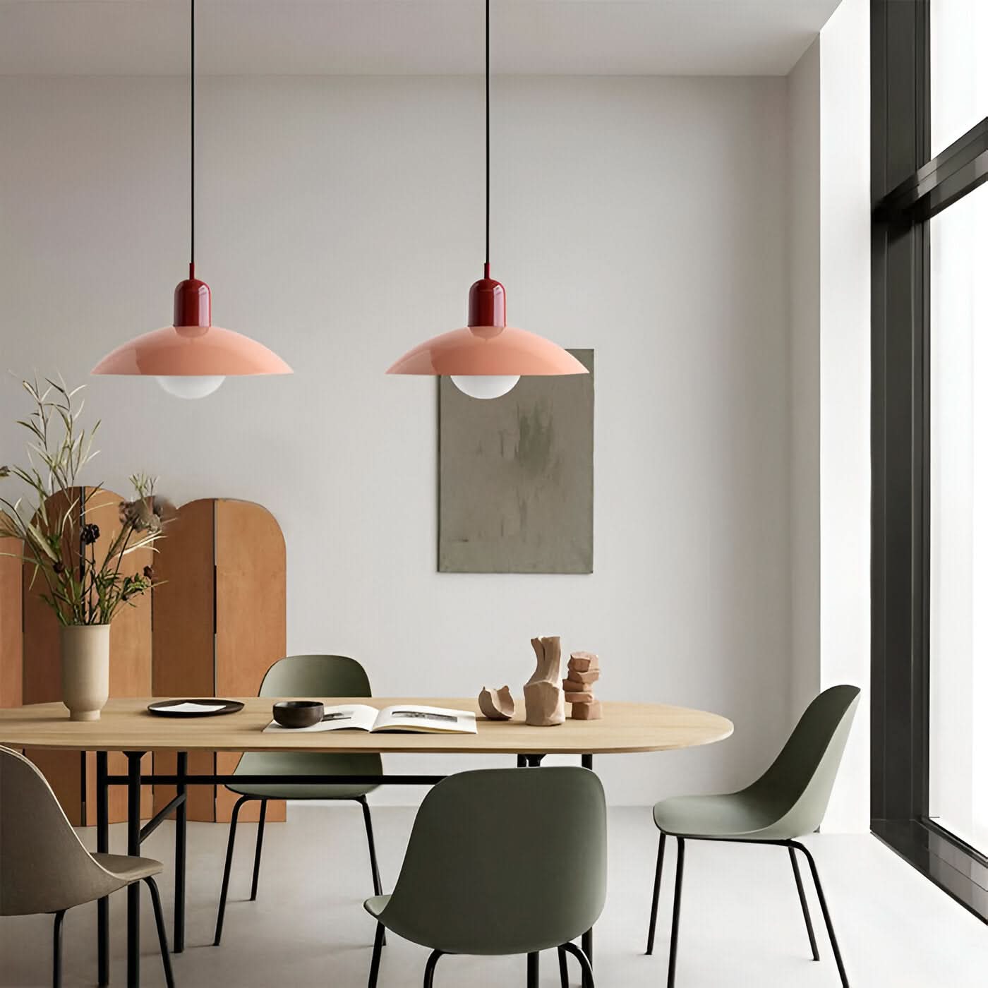 Modern Macaron Bauhaus Pendant Light, Iron Shade