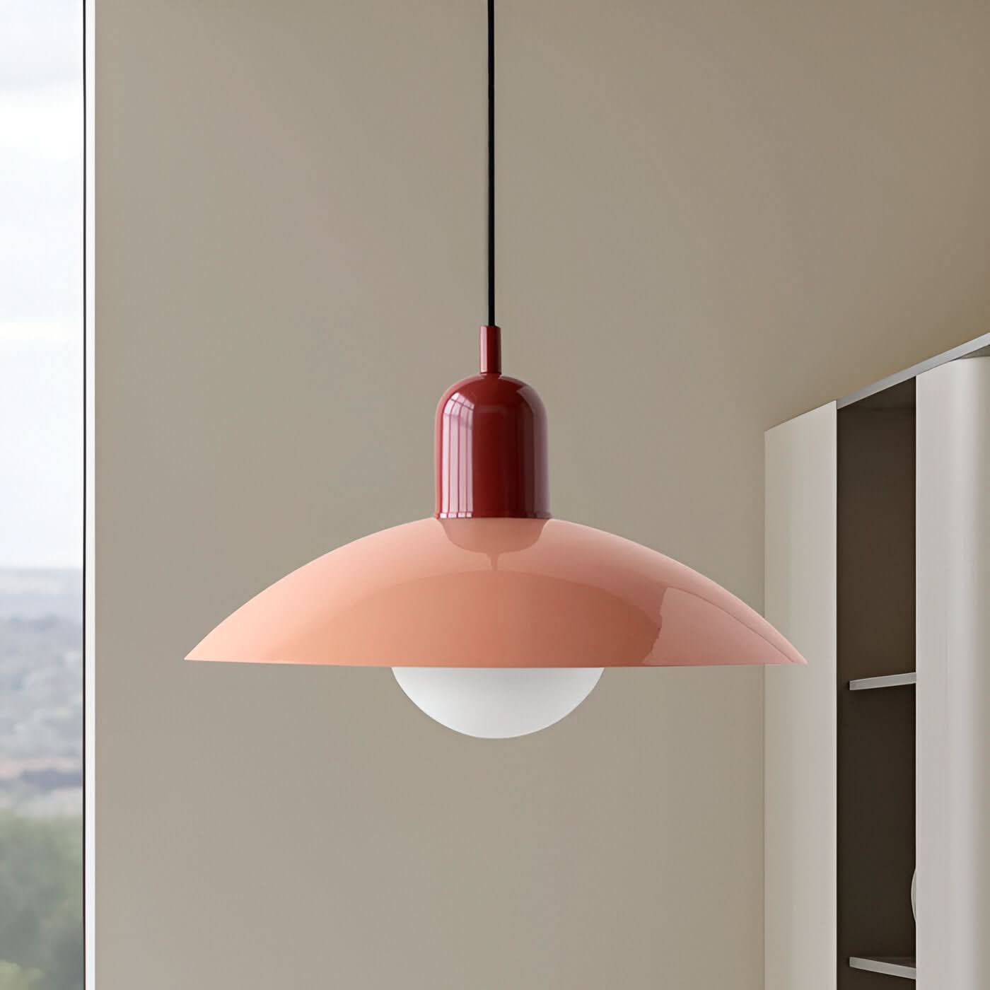 Modern Macaron Bauhaus Pendant Light, Iron Shade