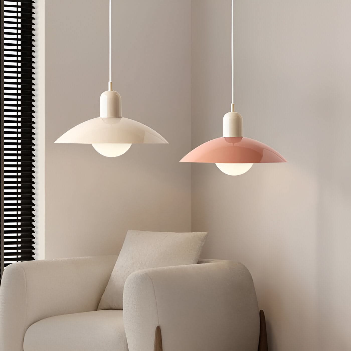 Modern Macaron Bauhaus Pendant Light, Iron Shade