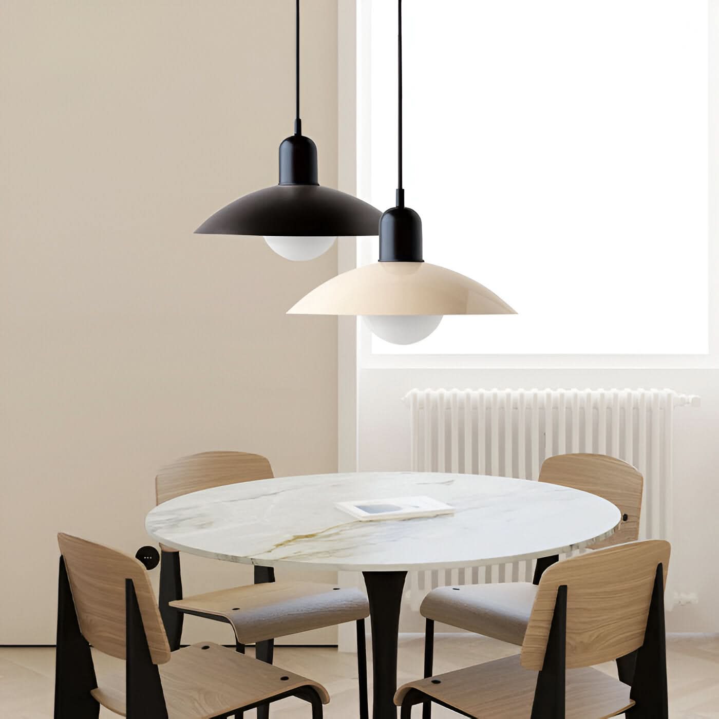 Modern Macaron Bauhaus Pendant Light, Iron Shade
