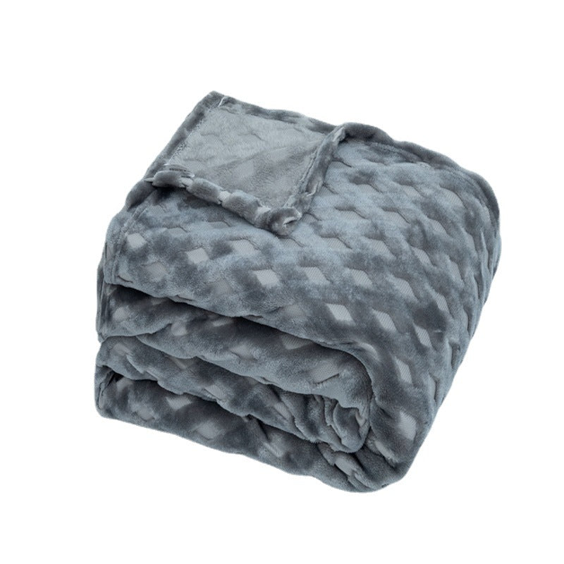 Cozy Diamond-Pattern Microfiber Blanket for Women