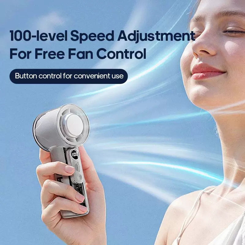Handheld Rechargeable Mini Cooling Fan with LED Display