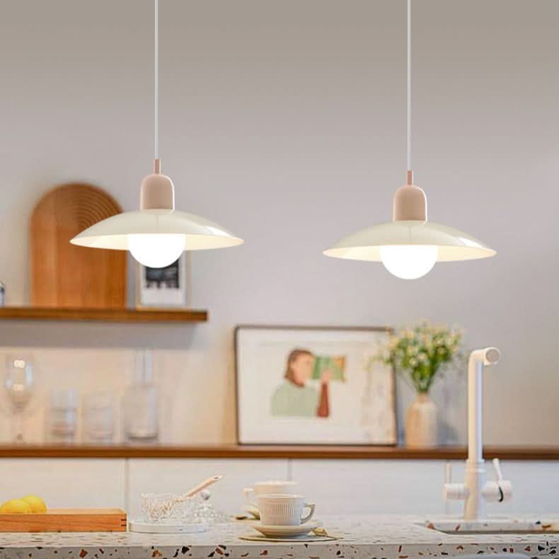 Modern Macaron Bauhaus Pendant Light, Iron Shade