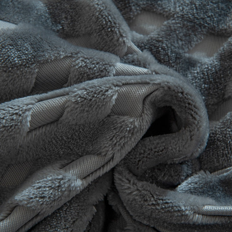 Cozy Diamond-Pattern Microfiber Blanket for Women