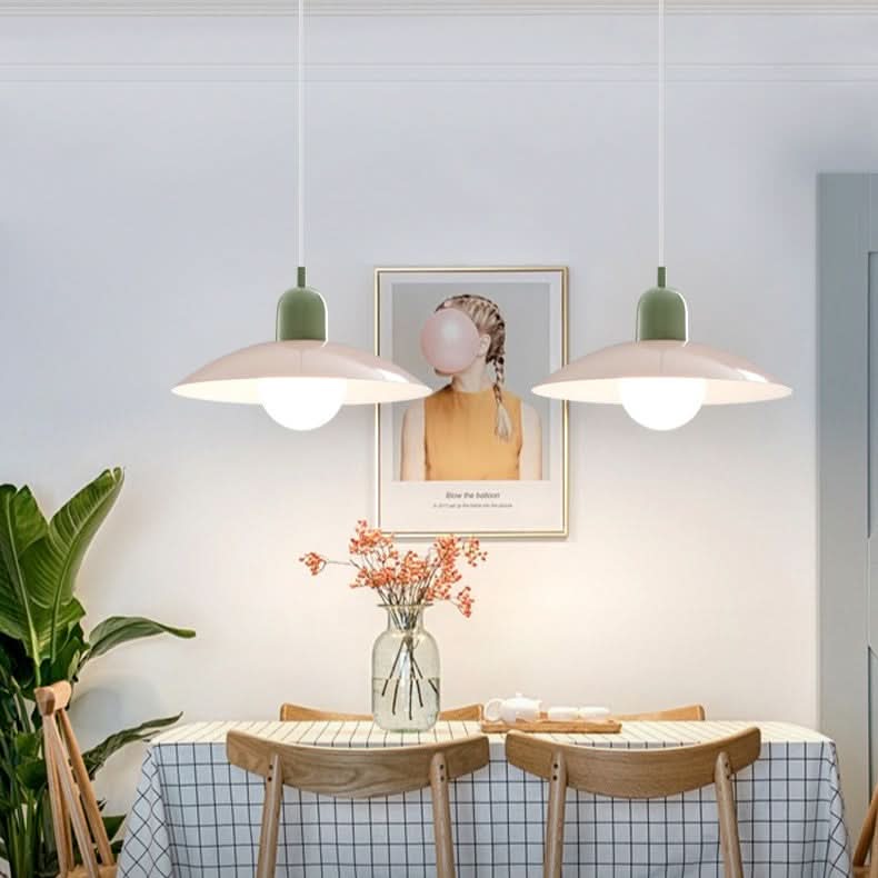 Modern Macaron Bauhaus Pendant Light, Iron Shade