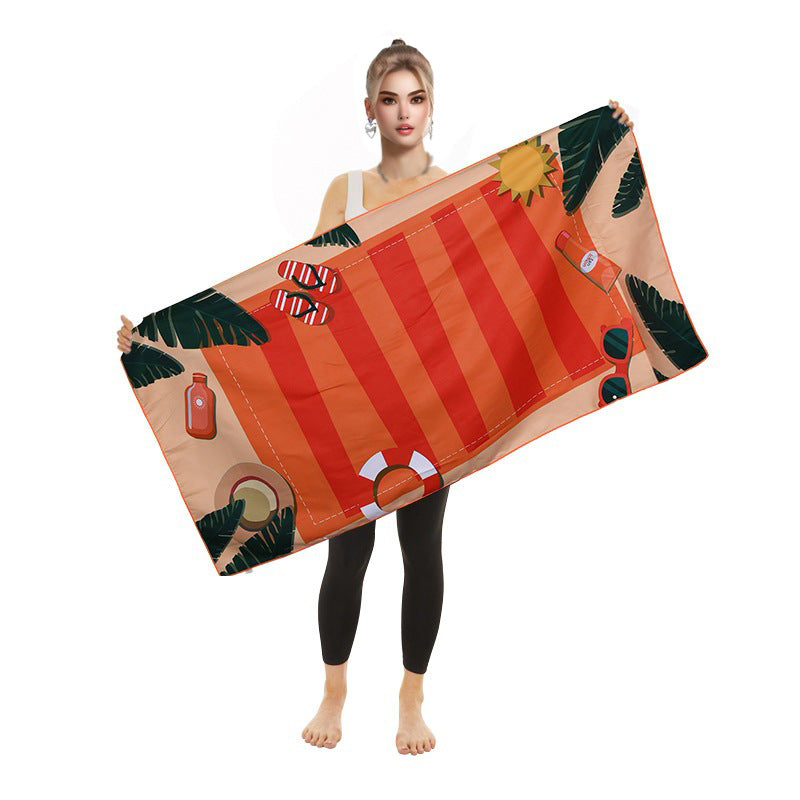 Ladies Flamingo Beach Towel - Soft Microfiber, Quick-Dry