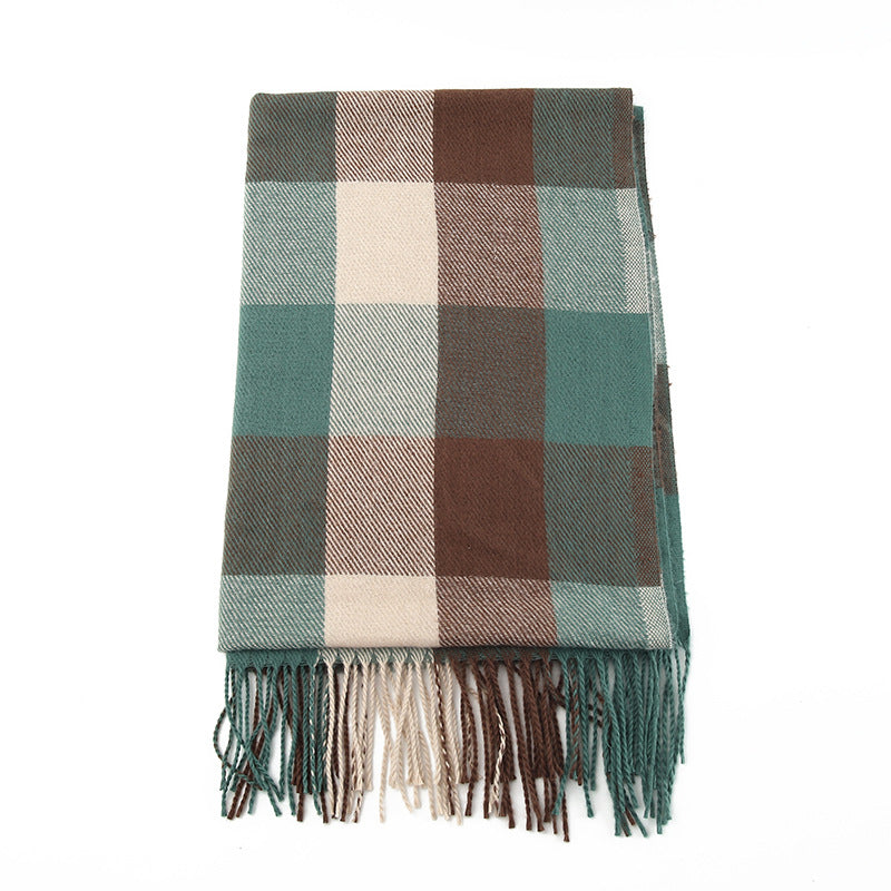 Women's Large Checkered Scarf - Warm Wrap for Every Season