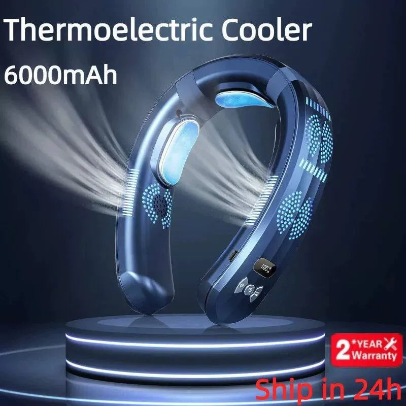 Hands-Free Portable Neck Fan with LED Display & Airflow Modes