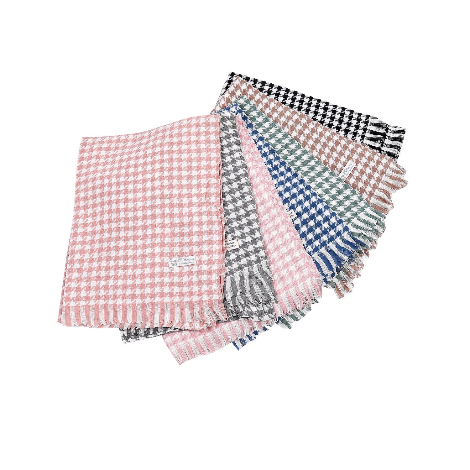 Ladies Houndstooth Print Scarf - Elegant Everyday Accessory