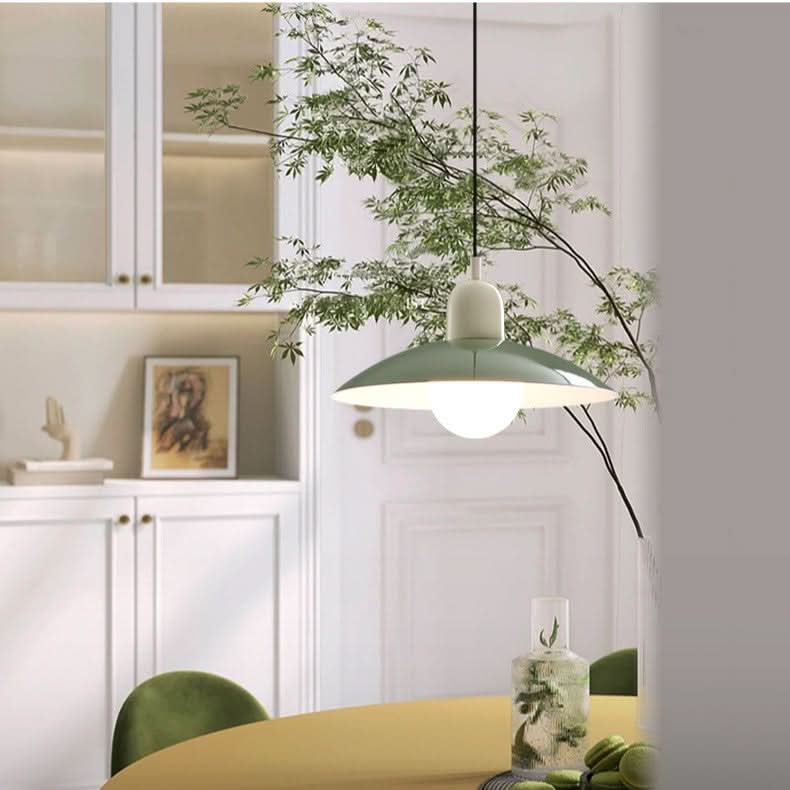 Modern Macaron Bauhaus Pendant Light, Iron Shade