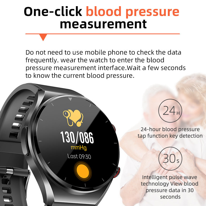 Smart Health Watch with Heart Rate, ECG-Style and Wellness Tracking