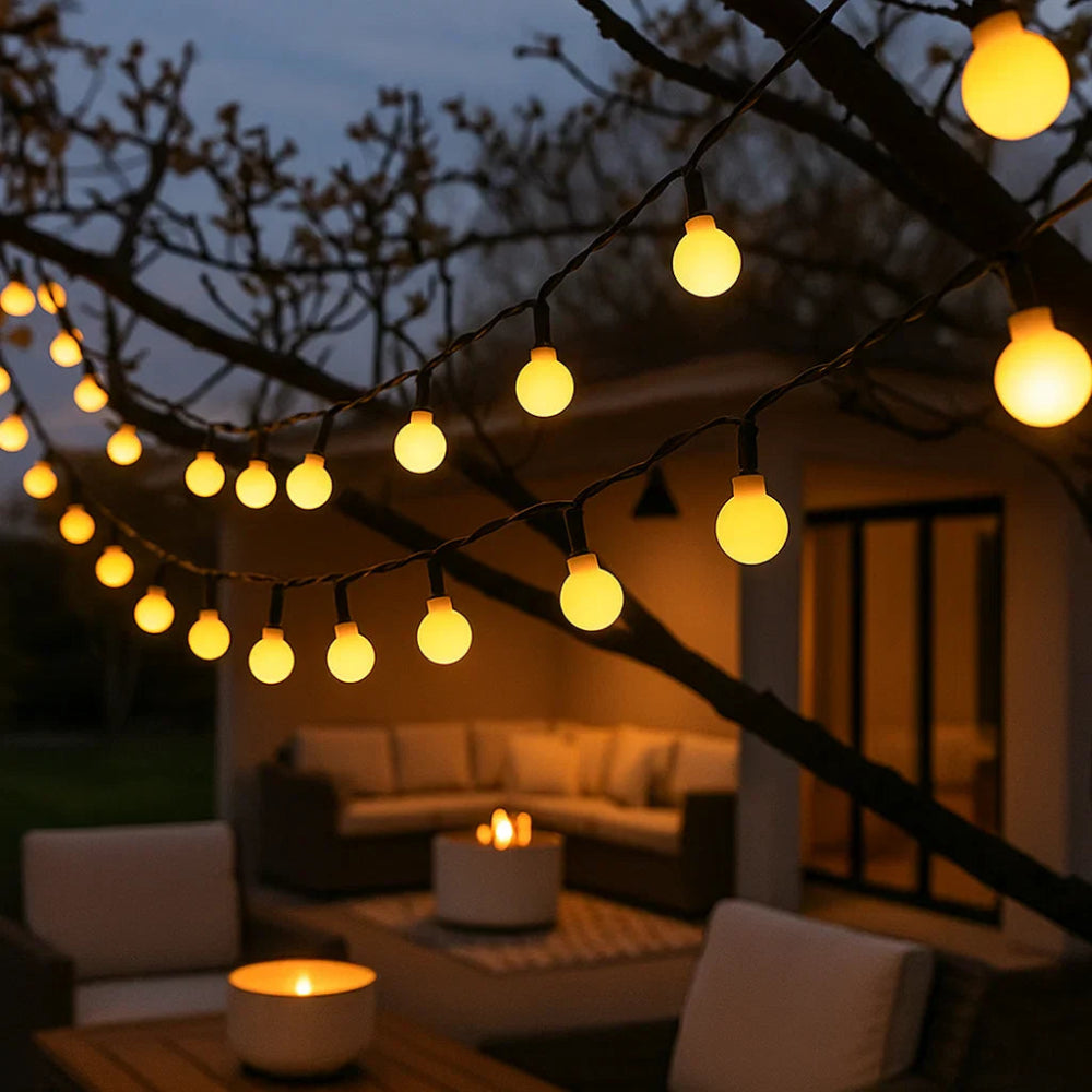 Solar String Lights - Waterproof Outdoor LED Globe Lights