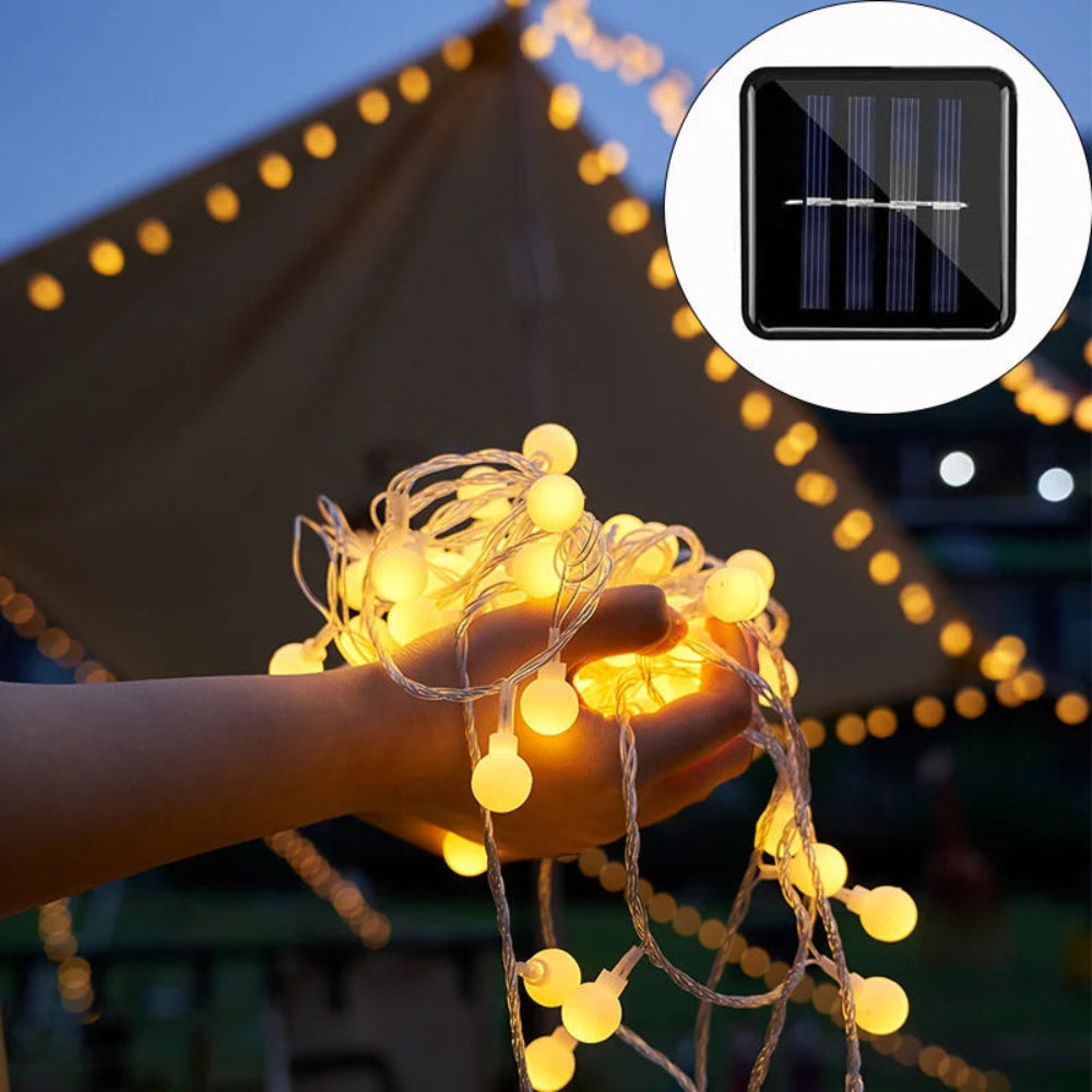 Solar String Lights - Waterproof Outdoor LED Globe Lights