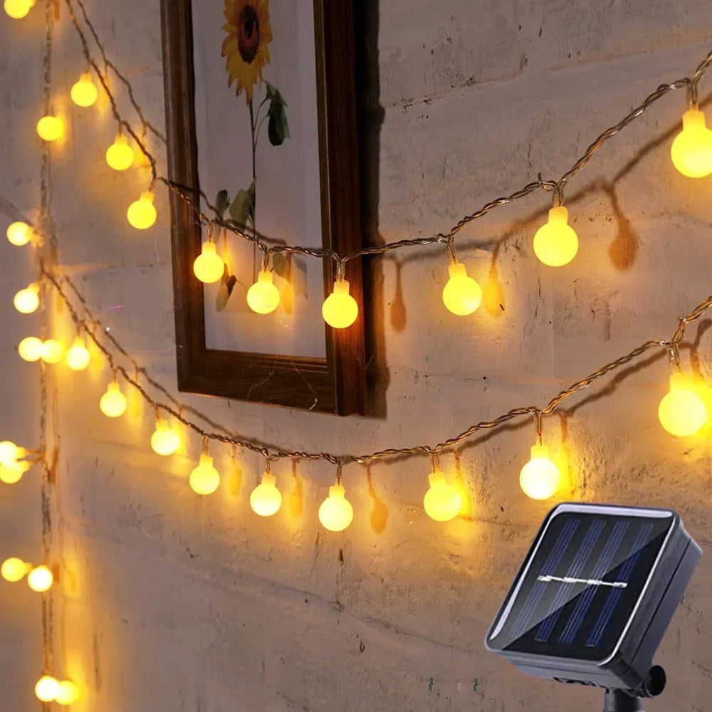 Solar String Lights - Waterproof Outdoor LED Globe Lights