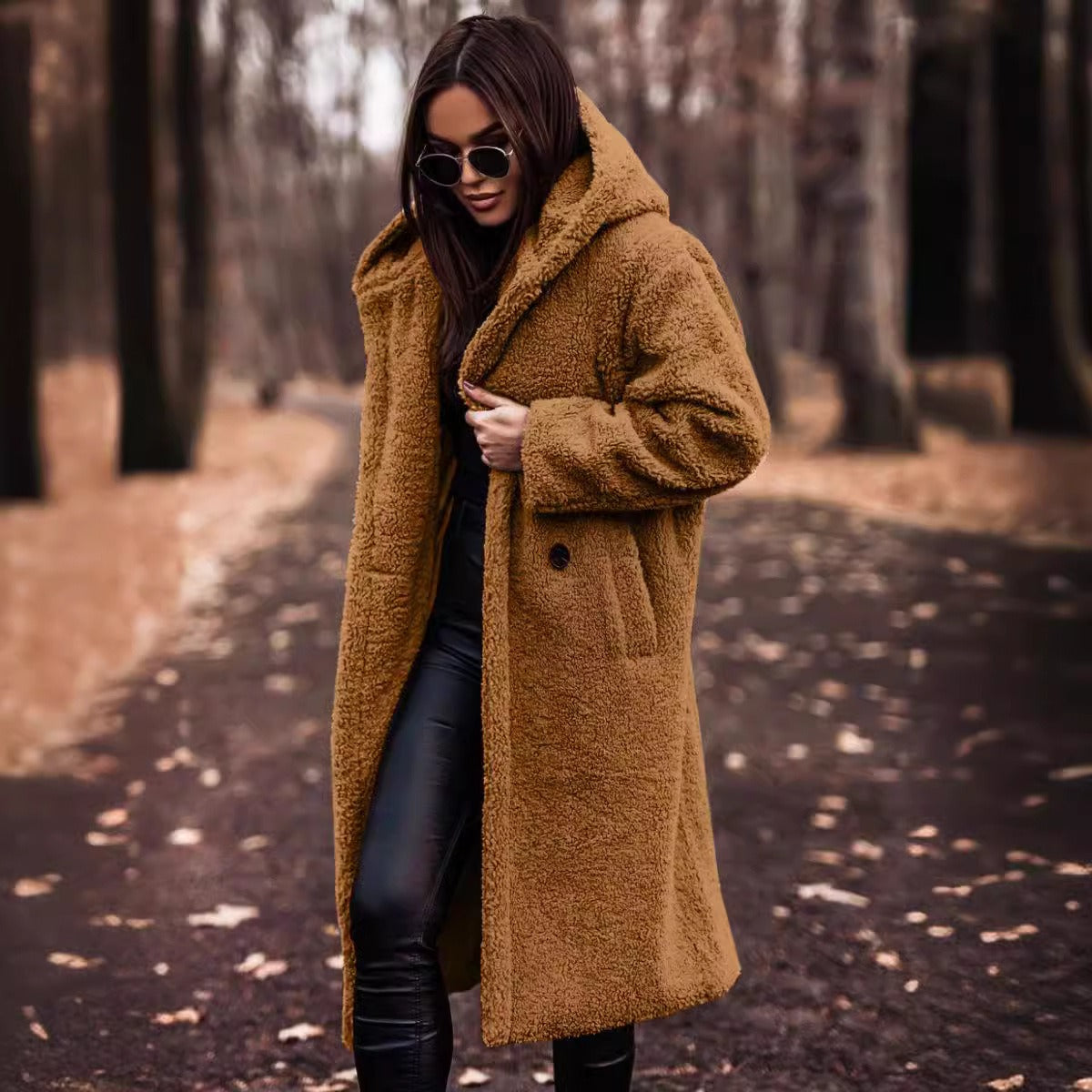 Hooded Wool Winter Coat - Oversized Full Length Style