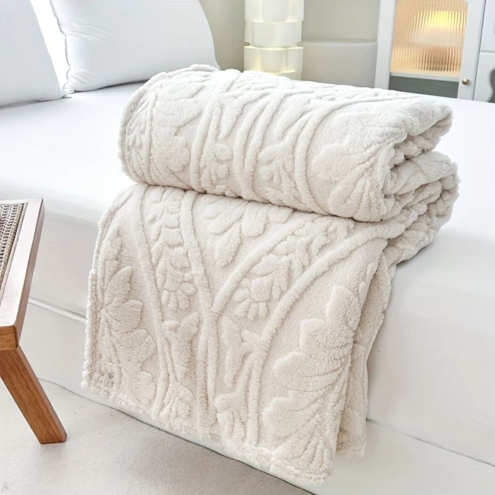 Paris Weave Jacquard Fleece Blanket - French-Inspired Throw