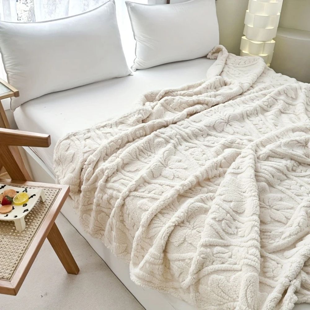 Paris Weave Jacquard Fleece Blanket - French-Inspired Throw