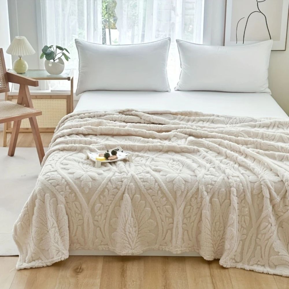 Paris Weave Jacquard Fleece Blanket - French-Inspired Throw