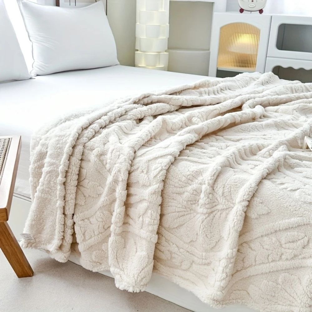 Paris Weave Jacquard Fleece Blanket - French-Inspired Throw