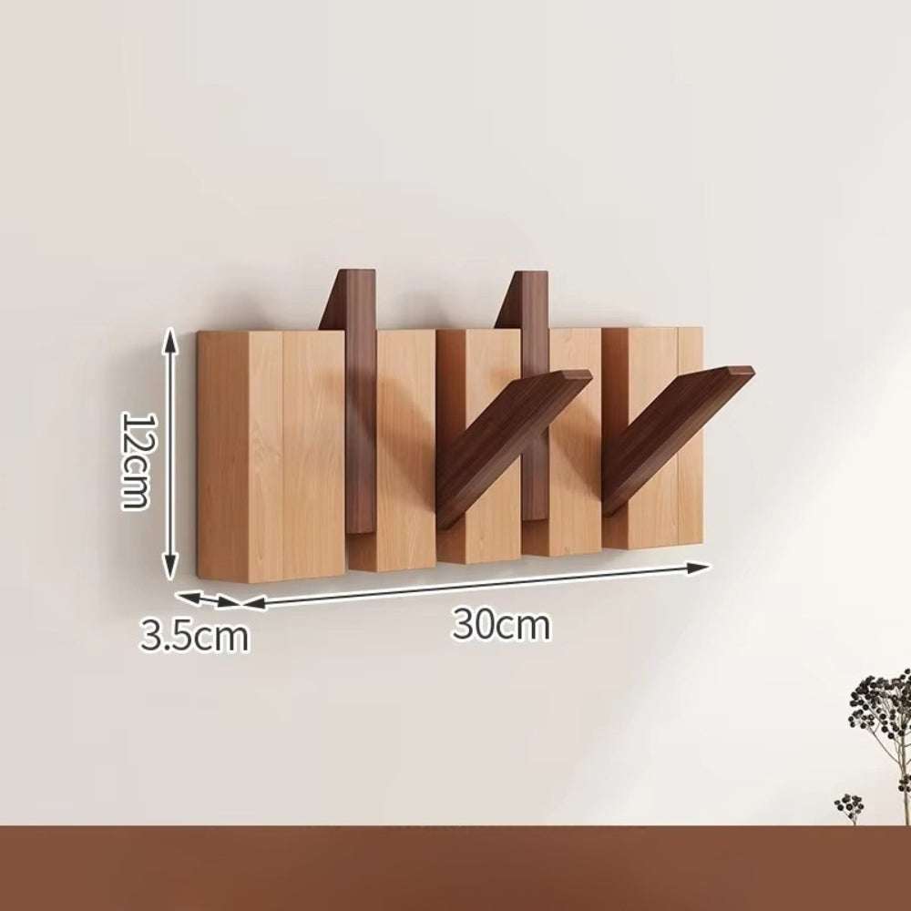 Piano-Inspired Wooden Flip Hook Wall Rack