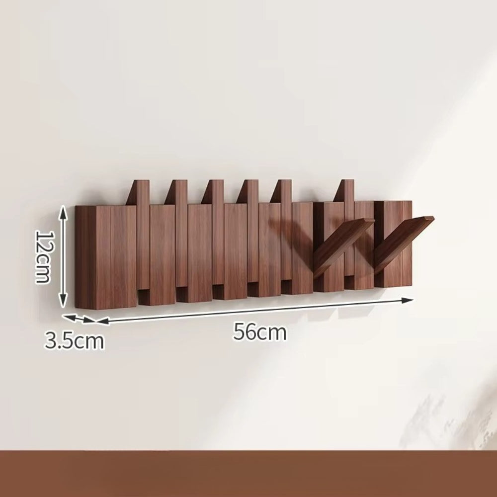 Piano-Inspired Wooden Flip Hook Wall Rack