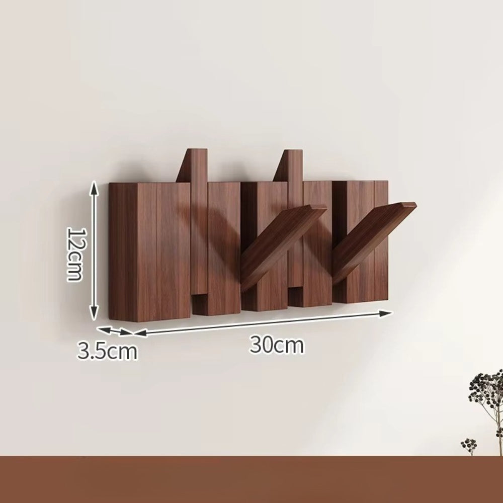 Piano-Inspired Wooden Flip Hook Wall Rack