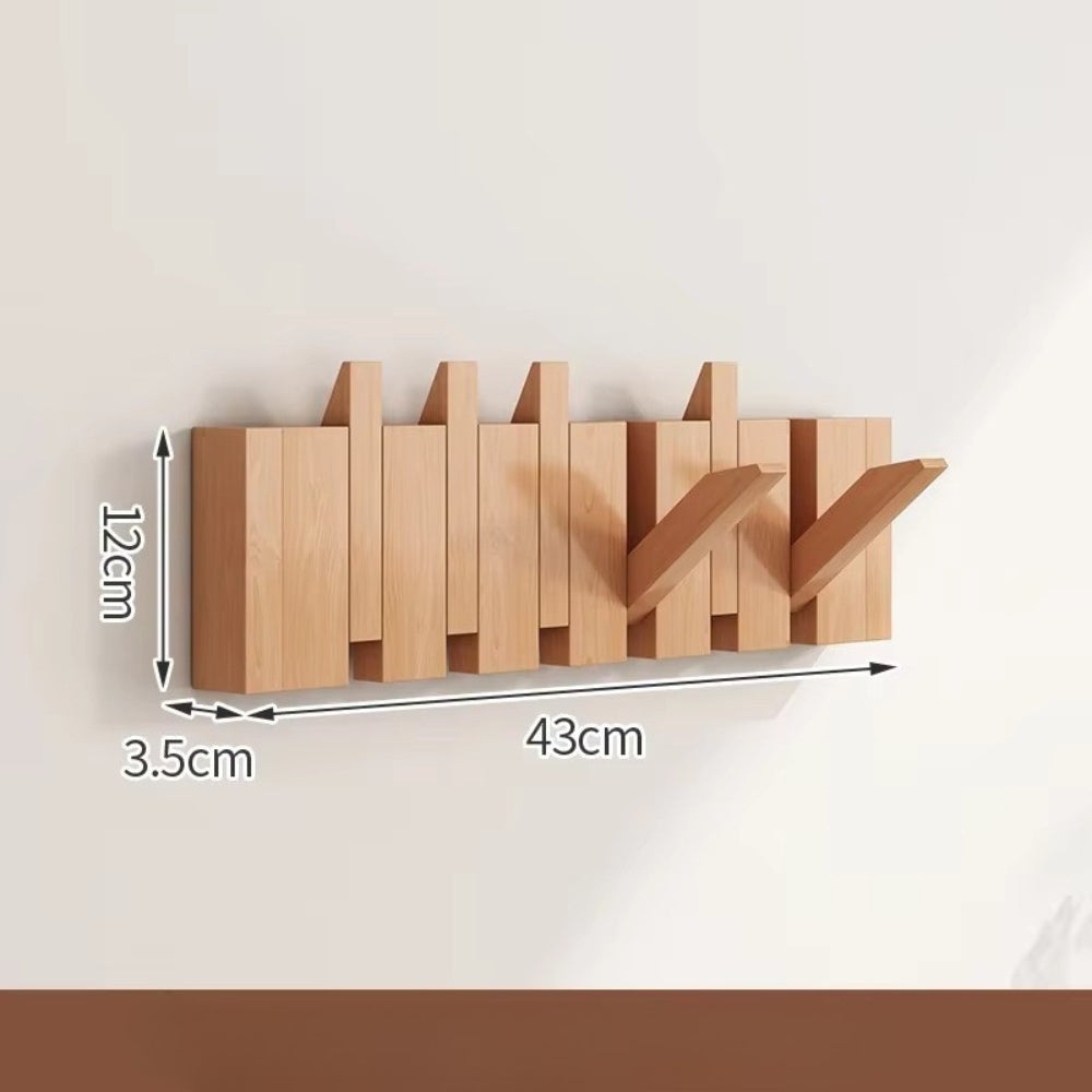 Piano-Inspired Wooden Flip Hook Wall Rack