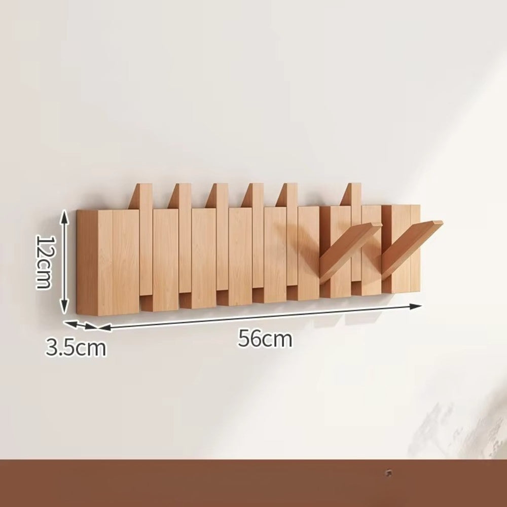 Piano-Inspired Wooden Flip Hook Wall Rack