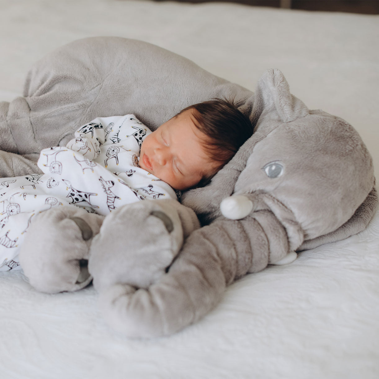 Plush Elephant Pillow - Soft Nursery Comfort Cushion