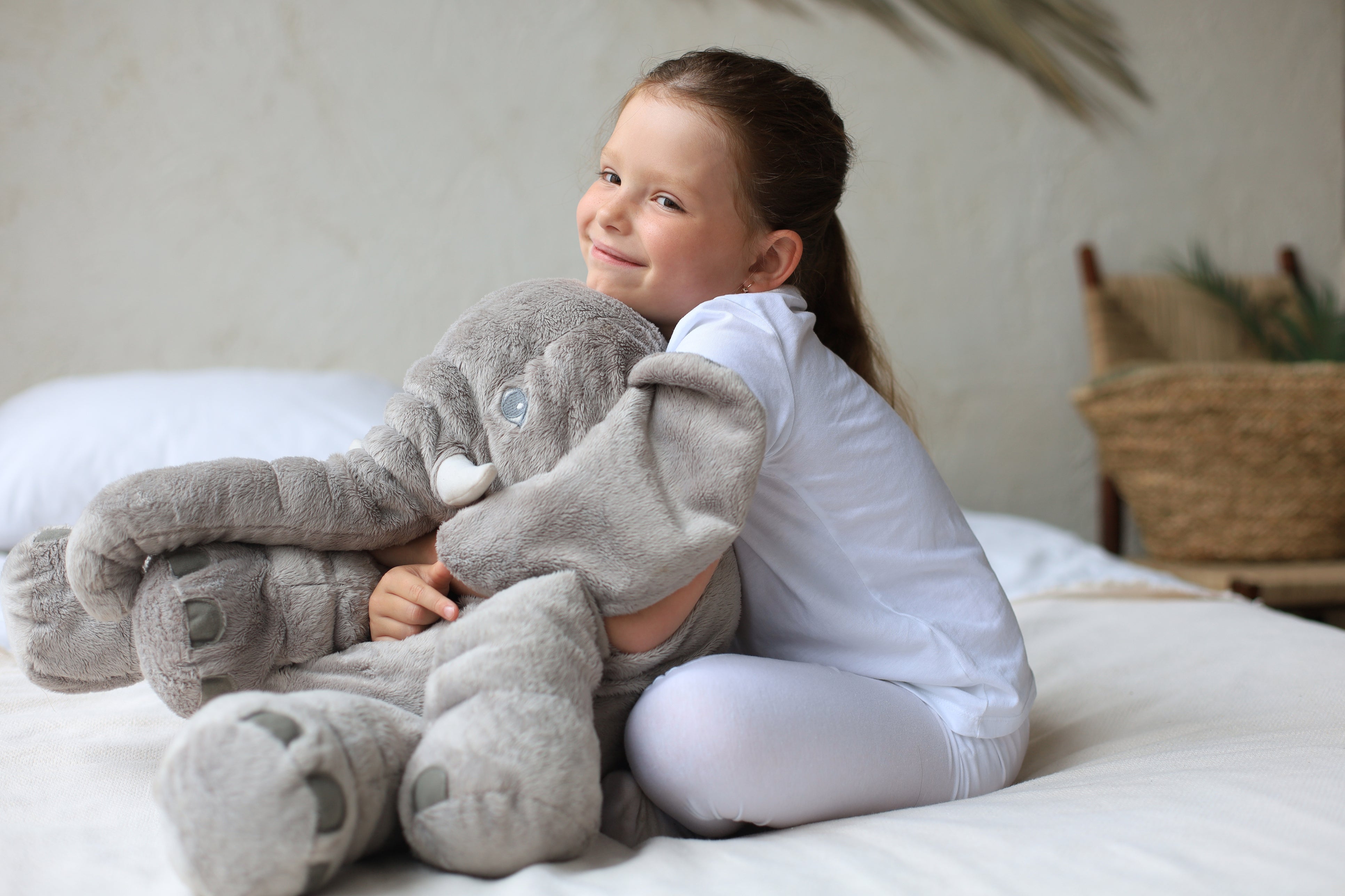 Plush Elephant Pillow - Soft Nursery Comfort Cushion