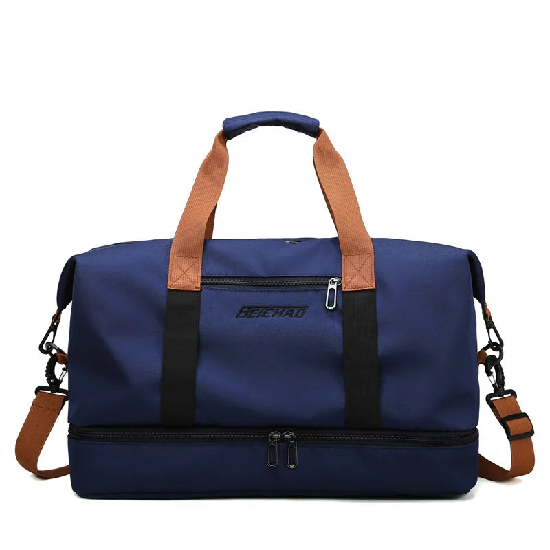 Travel Duffel Bag with Shoe Compartment - Gym & Travel Bag