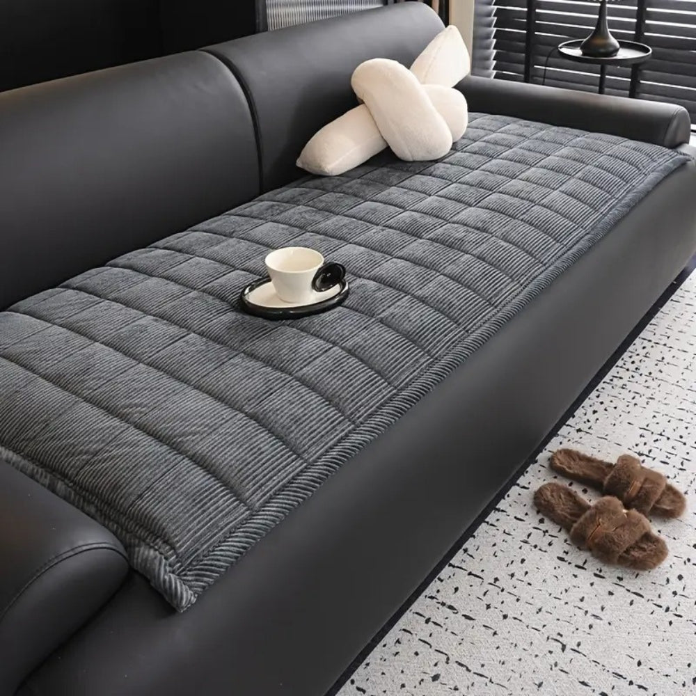 Metro Line Quilted Couch Cover - Non-Slip Sofa Protector