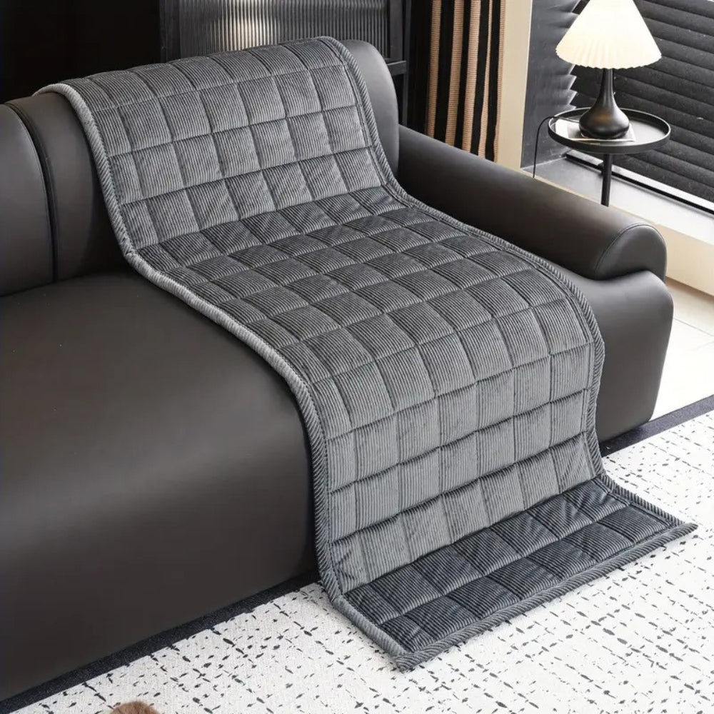 Metro Line Quilted Couch Cover - Non-Slip Sofa Protector