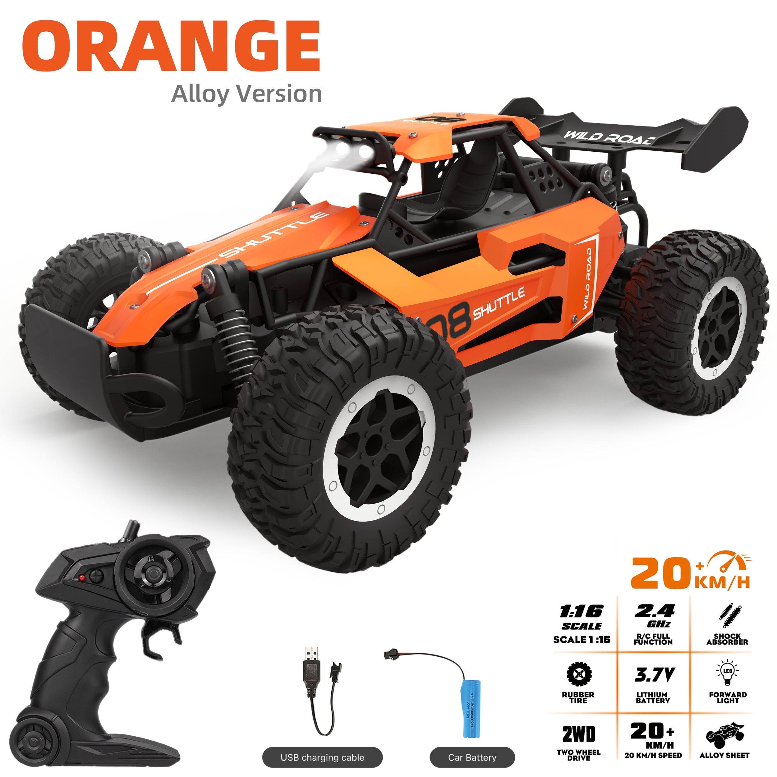All-Terrain RC Off-Road Racing Car - Durable Alloy Build