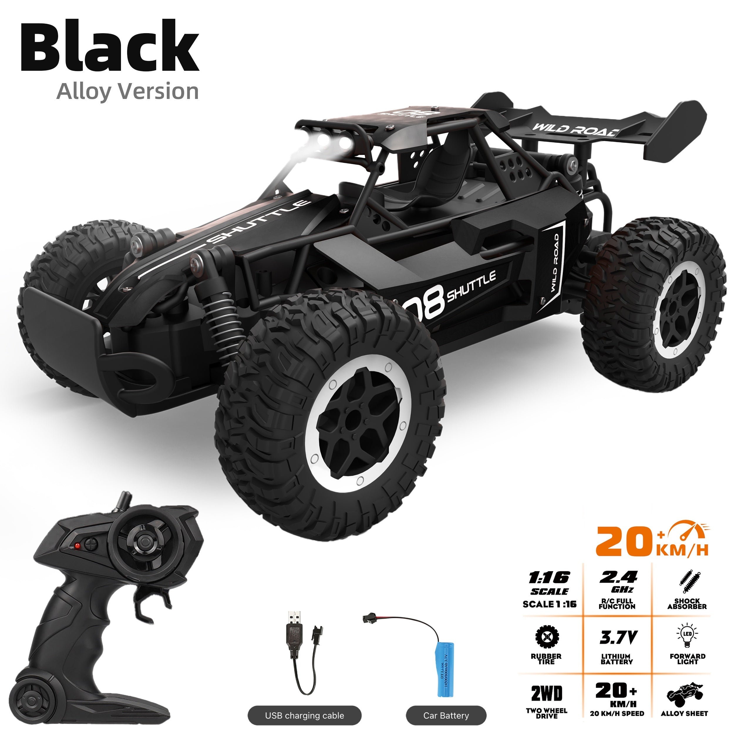 All-Terrain RC Off-Road Racing Car - Durable Alloy Build