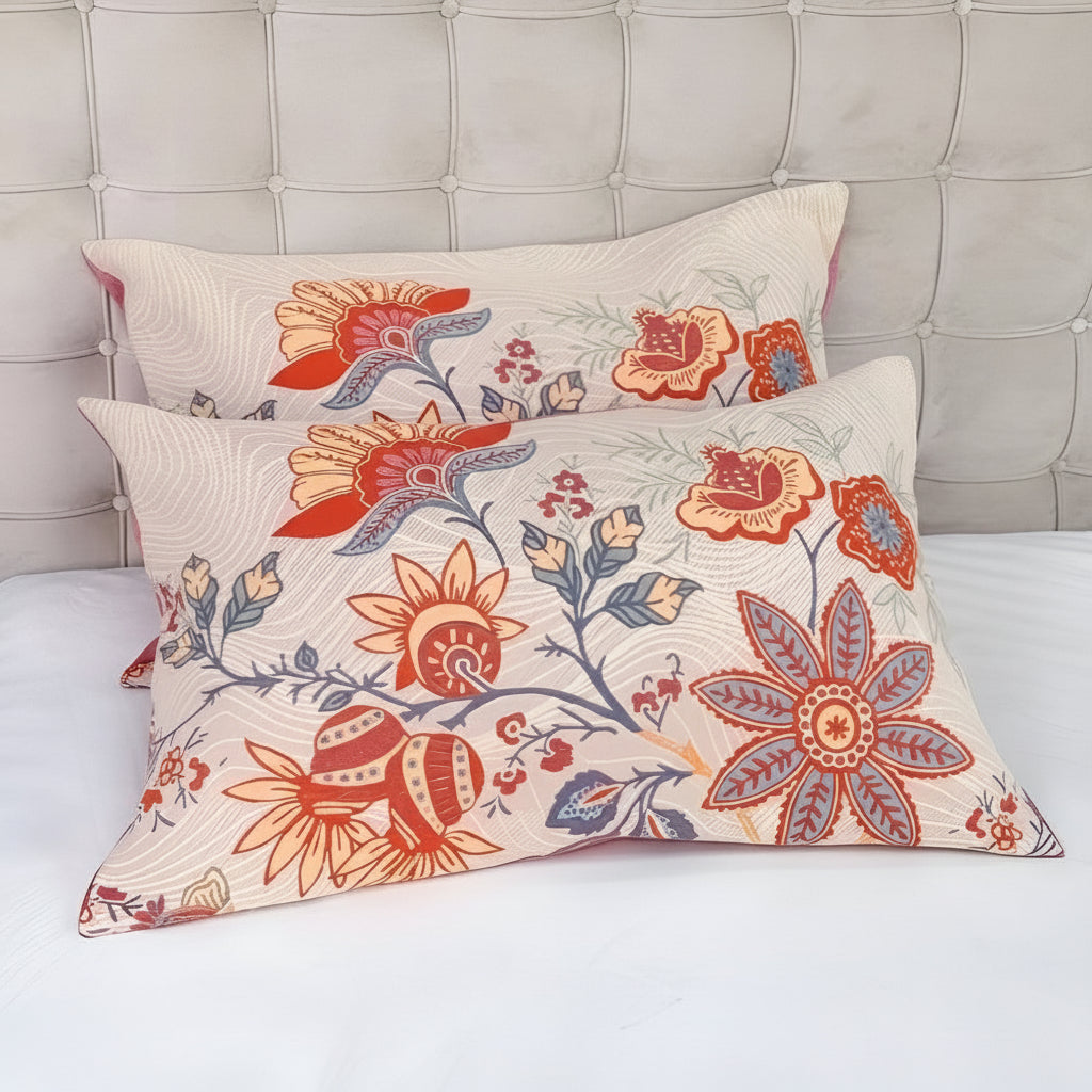 Rustic Floral Boho Pillowcases - Set of 2