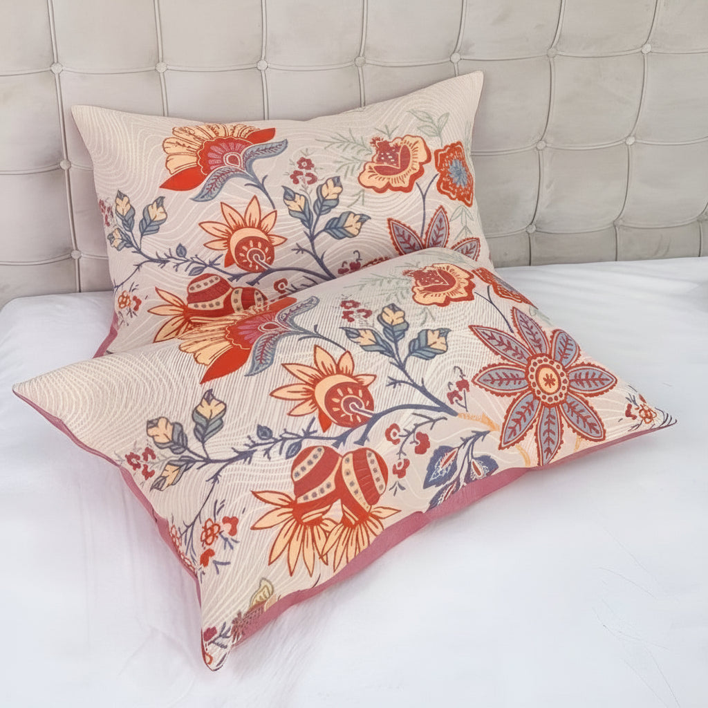 Rustic Floral Boho Pillowcases - Set of 2