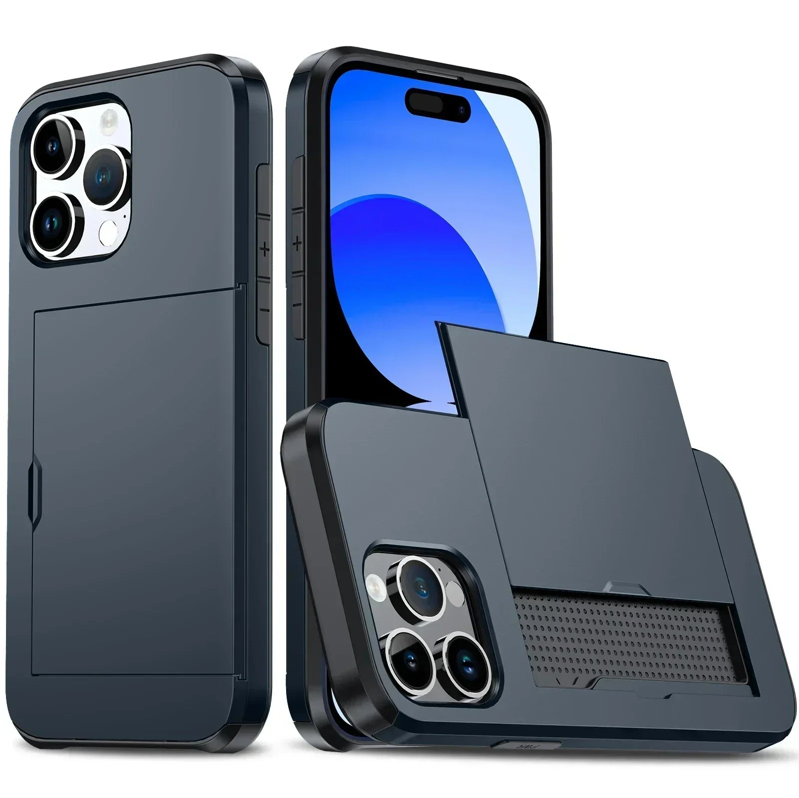 iPhone Case with Card Holder, Slim Protective Wallet Case