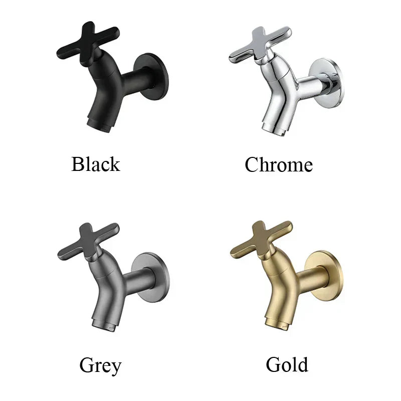 BrassFlow Wall-Mounted Cold Water Tap, Solid Brass
