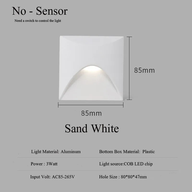 Waterproof IP65 LED Recessed Wall Light – 3W Step Light