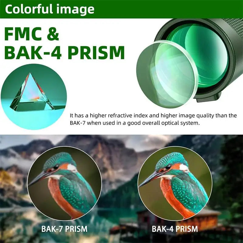 Professional Monocular Telescope - 80x Magnification BAK4 Prism