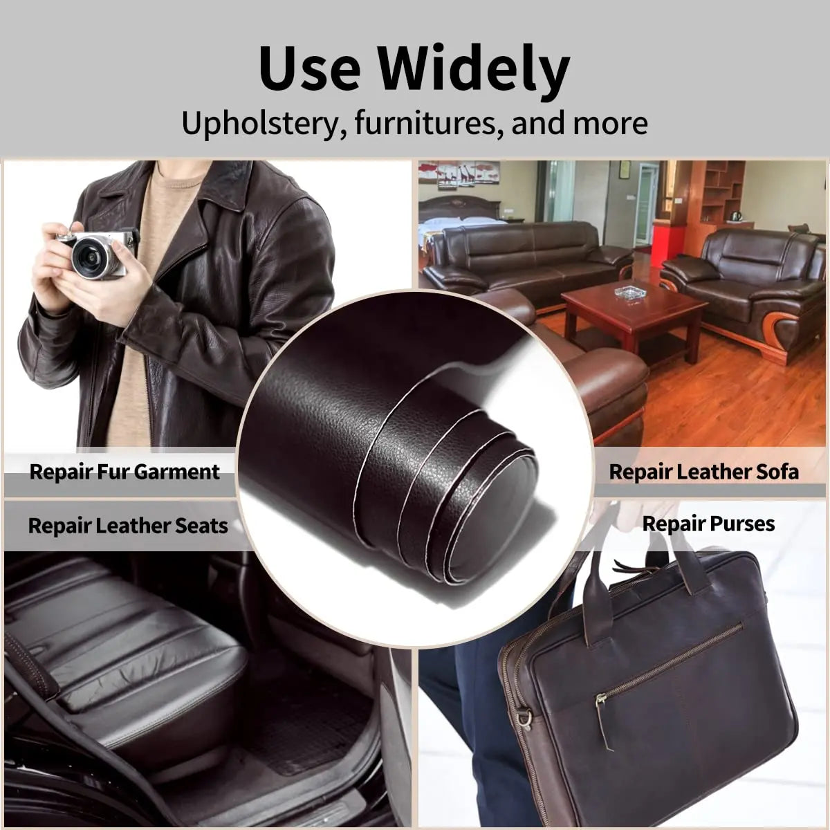 Self-Adhesive Leather Repair Patch for Furniture & Car Interiors