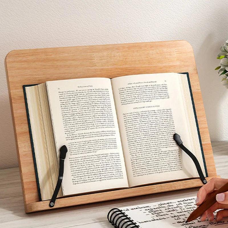 Wooden Book Stand | Adjustable Pine Reading Holder