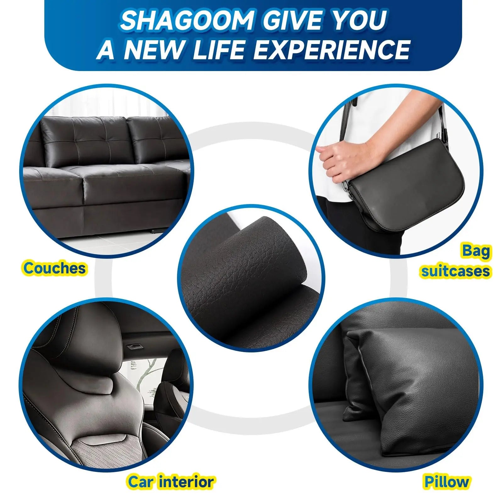 Self-Adhesive Leather Repair Patch for Furniture & Car Interiors