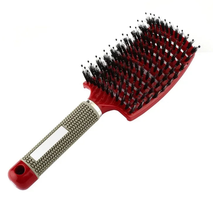 Detangling Hair Brush with Curved Bristle Design