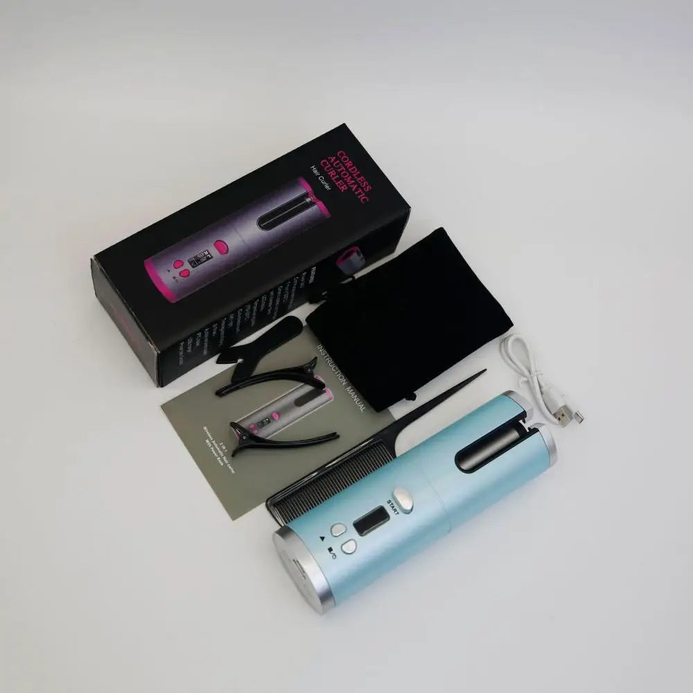 Automatic Cordless Hair Curler with LED Display