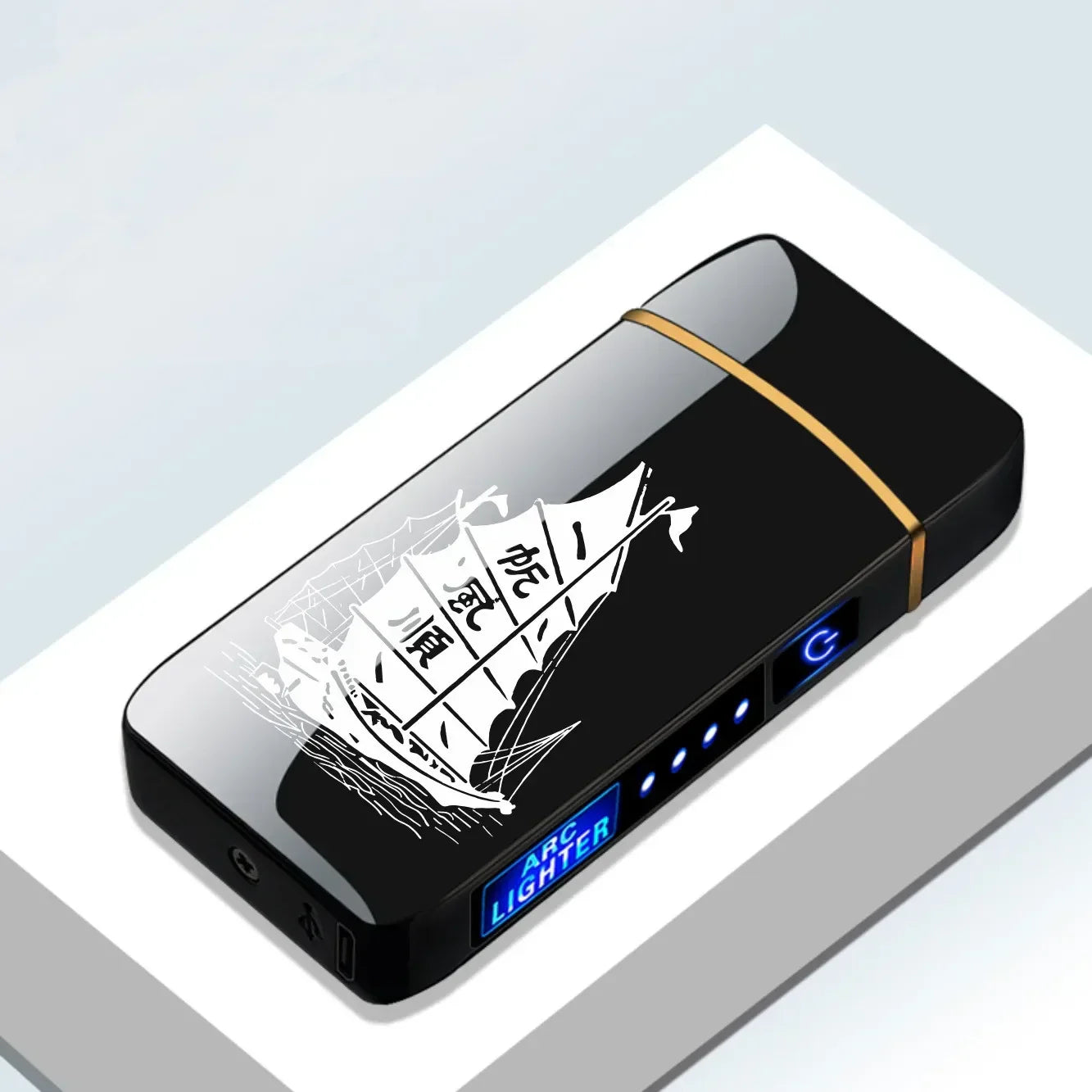 Rechargeable Plasma Arc Lighter – Windproof Double Arch Design
