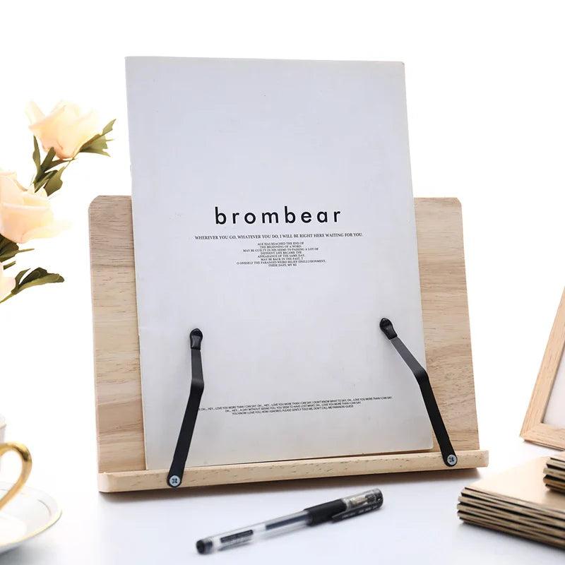 Wooden Book Stand | Adjustable Pine Reading Holder