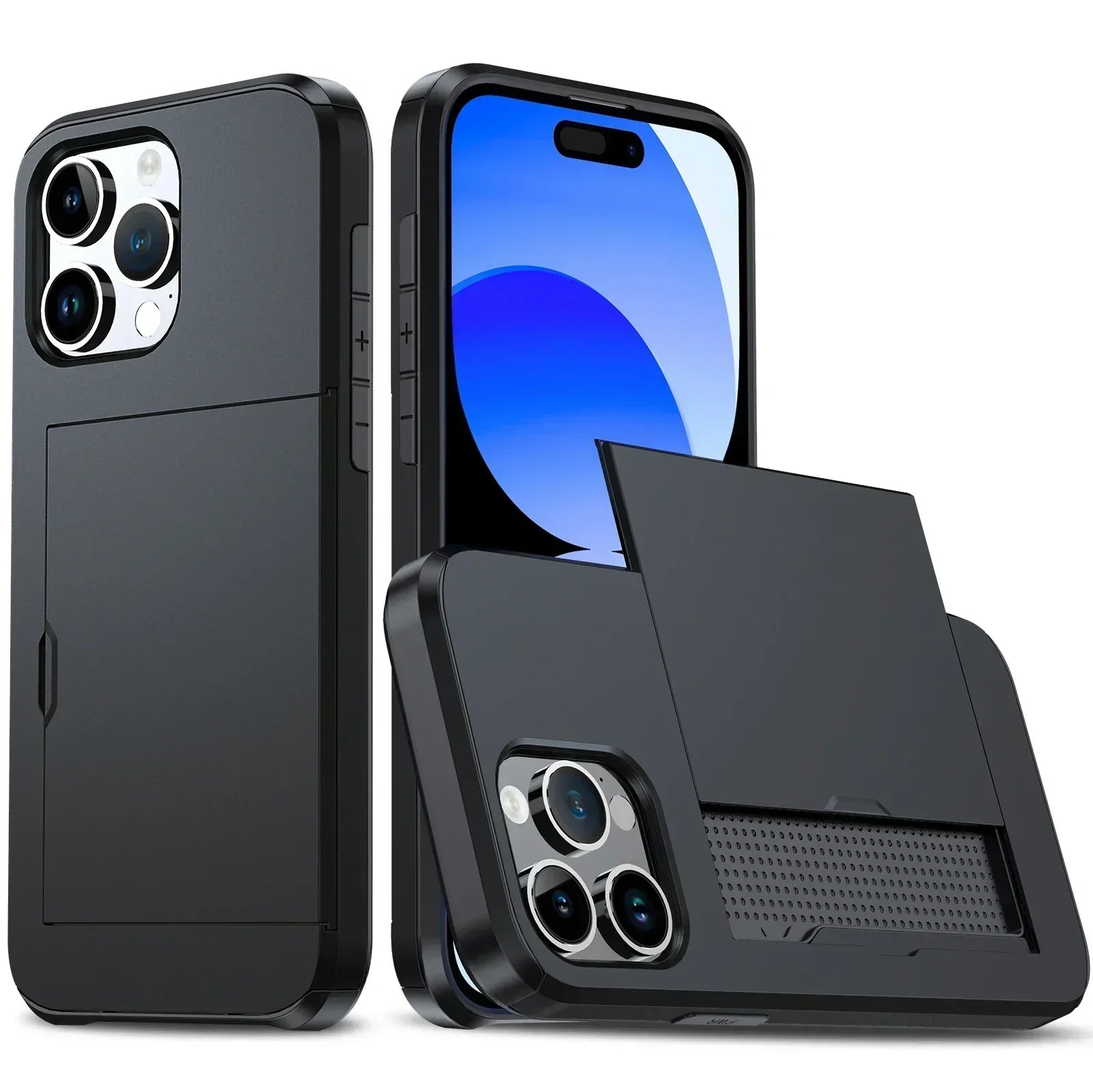 iPhone Case with Card Holder, Slim Protective Wallet Case